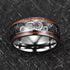 Men's 10mm Tungsten Clockwork Gears Koa Wood Inlay Engagement Wedding Band